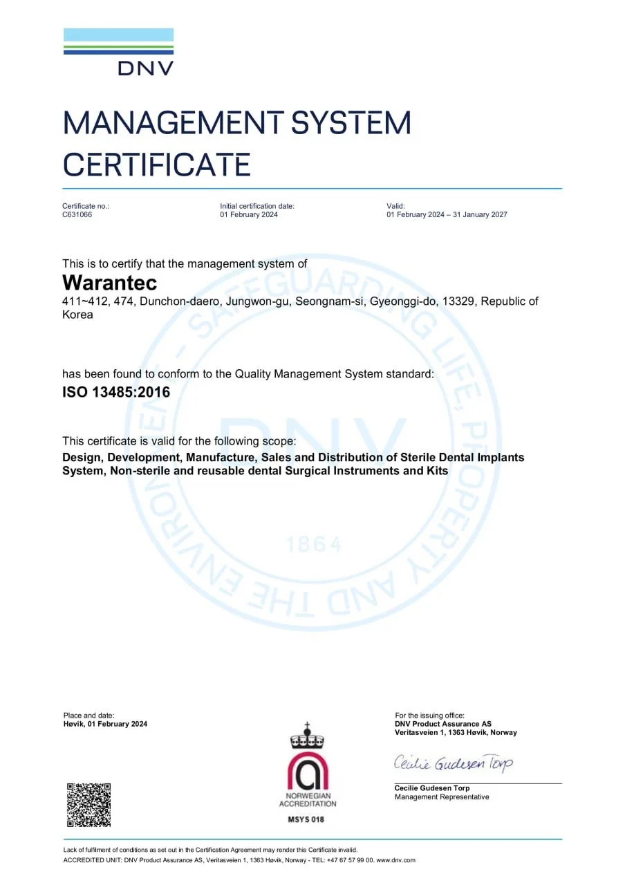 Сертификат ISO Warantec